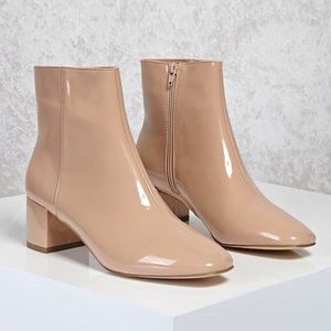 Brand new nude patent booties